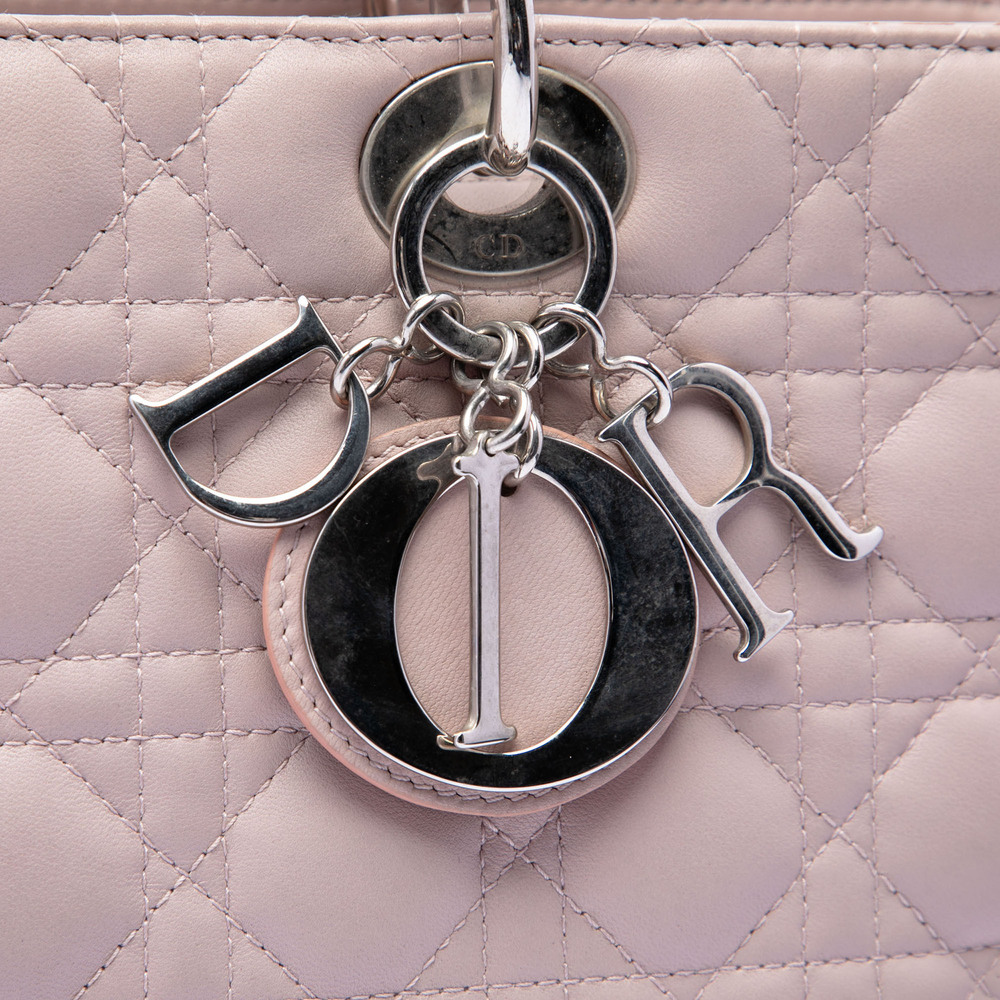 Pre-Loved Dior Large Lambskin Cannage Lady Dior - Picture 5 of 7